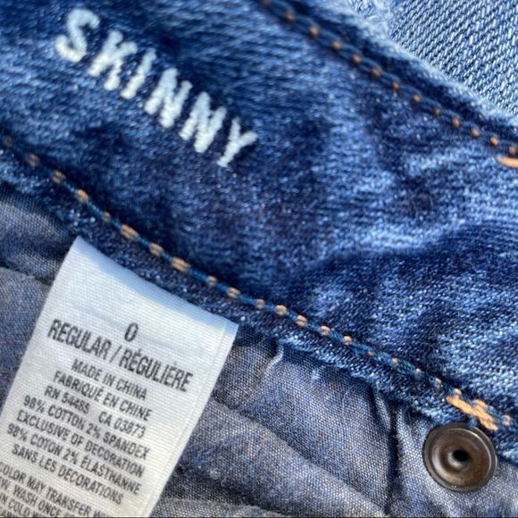 American Eagle Outfitters Women’s 0 Reg Stretch Distressed Ripped Skinny Jeans - Picture 8 of 10